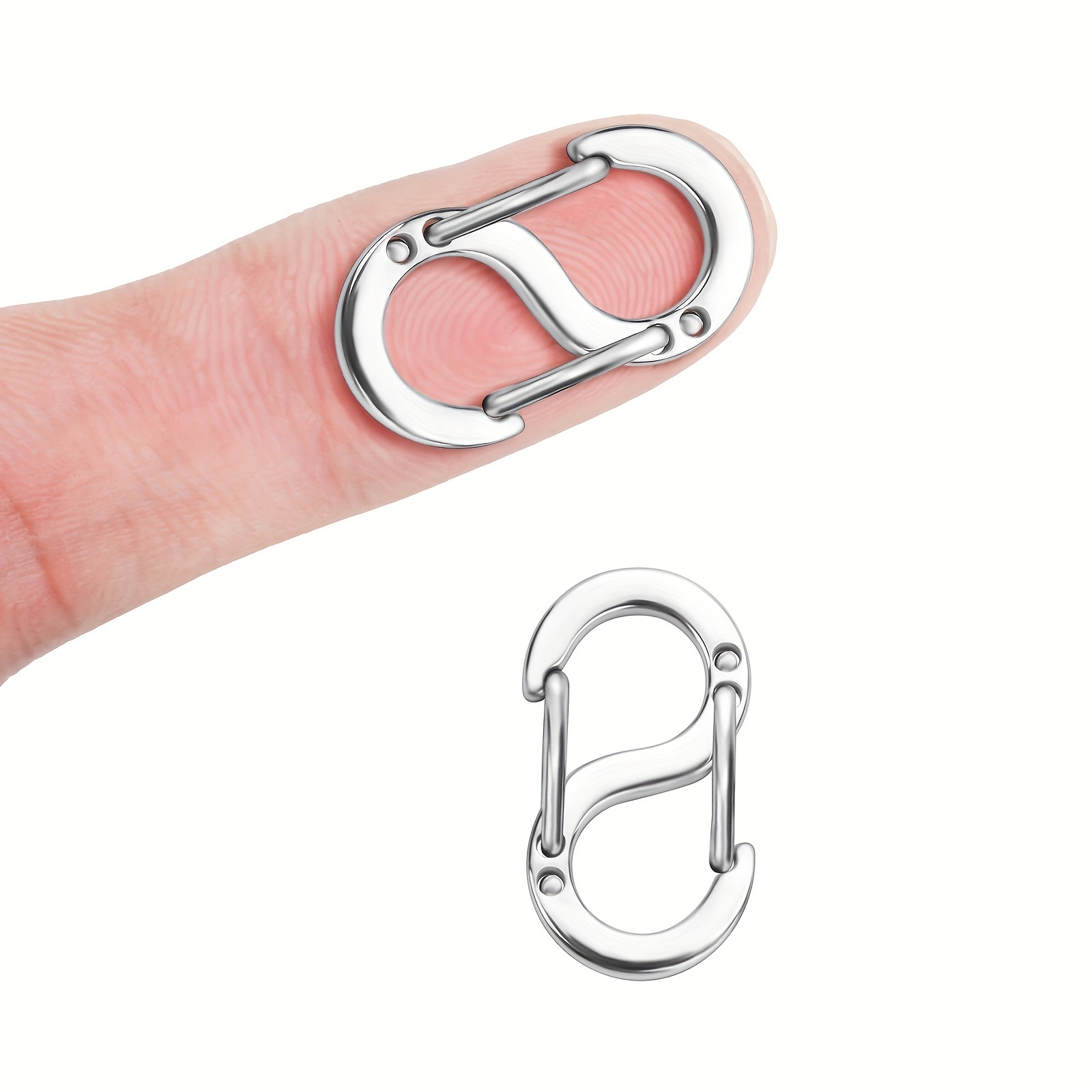 Double Opening Lobster Clasp Necklace Shortener, Stainless Steel